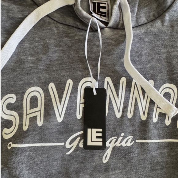NEW: Savannah, Georgia VTG Washed Pullover Hoodie- Charcoal Color Front Pocket - Picture 4 of 6